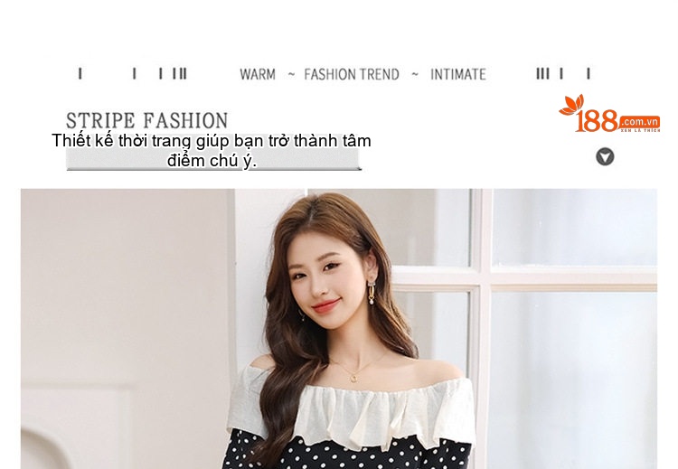 Váy liền thân Nữ Cổ Búp Bê Họa Tiết Hoa Nhí Thiết Kế Dáng Xòe Màu Đen, Trắng chi tiết 2