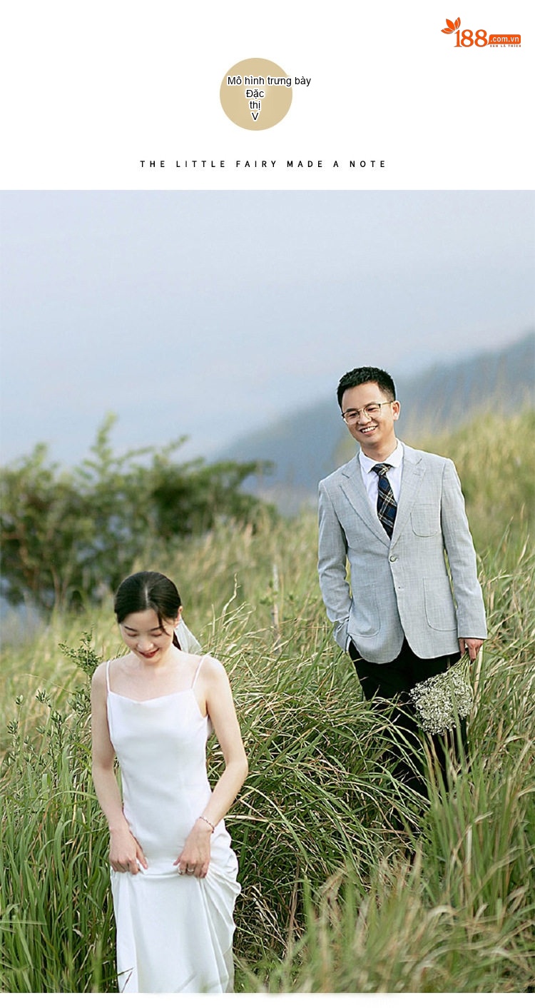 Váy Cưới Cô Dâu Dáng Dài Lụa Satin Hai Dây Phong Cách Pháp Nhẹ Nhàng Màu Trắng chi tiết 7