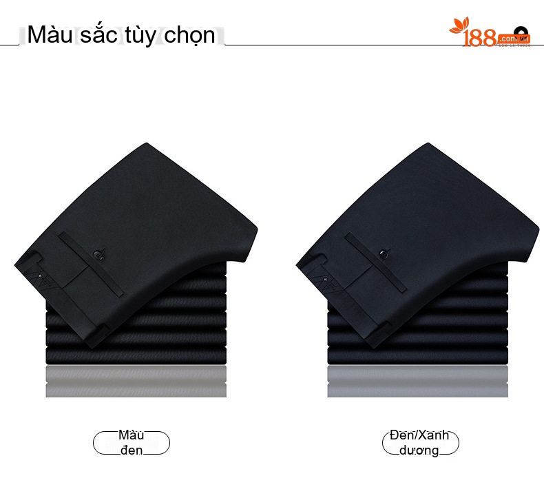 Quần Tây Nam Dáng Suông Công Sở Co Giãn Màu Đen chi tiết 11