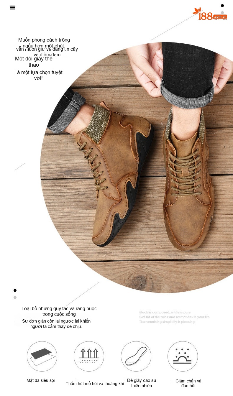 Giày Boot Martin Nam Cổ Lửng Da Mờ Chiều Cao Đế Khoảng 3cm Màu Xanh, Nâu chi tiết 8