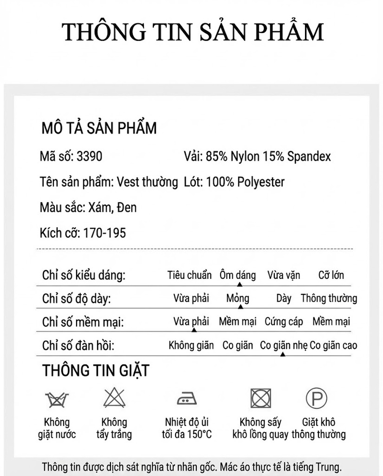 Áo Vest Nam Pique Mỏng Nhẹ Thoáng Khí Chống Nhăn Co Giãn Màu Đen, Xám chi tiết 10