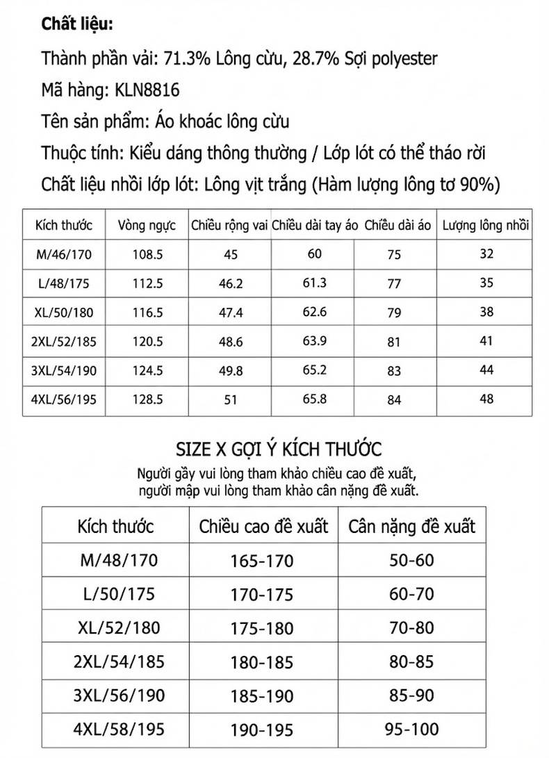 Áo Khoác Nam Lông Cừu Có Mũ Lót Lông Vũ Ấm Áp Màu Nâu, Đen chi tiết 2