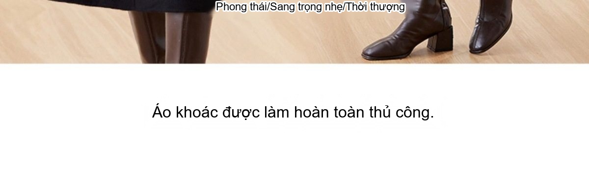 Áo Khoác Dạ Nữ Lông Cừu Hai Mặt Dáng Dài Vừa Phong Cách Thời Trang Màu Đen, Đỏ chi tiết 7