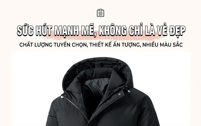 Áo Khoác Cotton Nam Nữ Mũ Trùm Đầu Dáng Rộng Mùa Đông Màu Xám, Xanh Lá, Đen, Trắng chi tiết 3