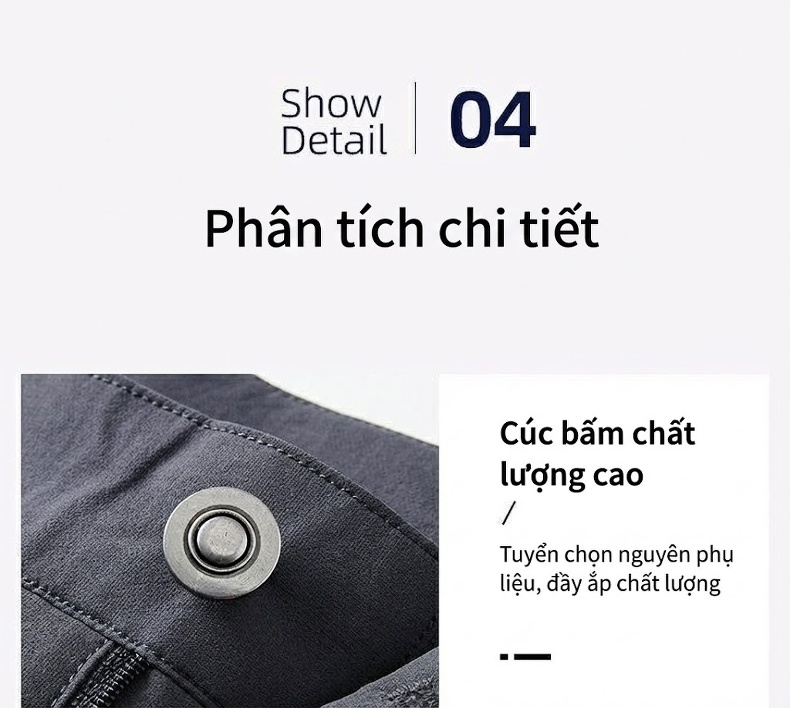 Quần Âu Nam Dáng Suông Co Giãn Thoải Mái Phong Cách Công Sở Màu Đen, Xám, Xanh Navy chi tiết 10