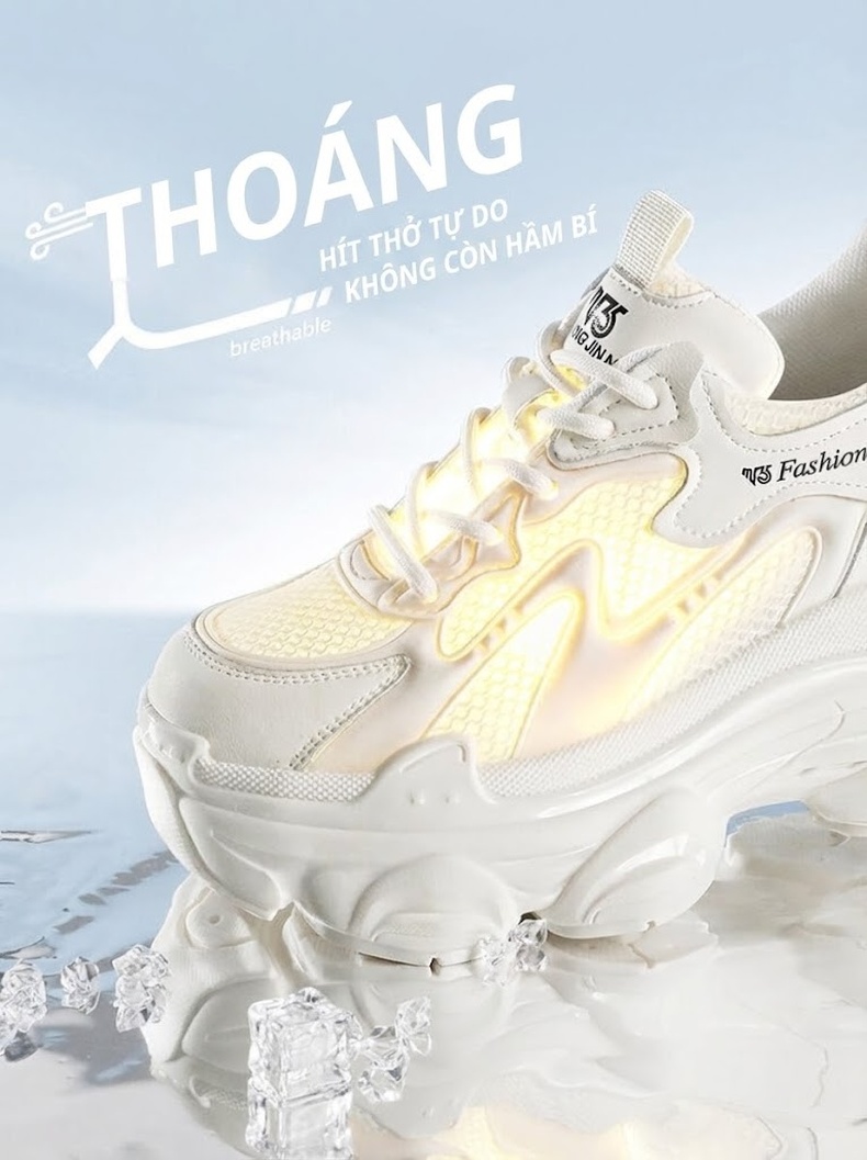 Giày Thể Thao Nữ Đế Dày Phong Cách Ulzzang Chiều Cao Đế Khoảng 5cm Màu Trắng, Đen chi tiết 12