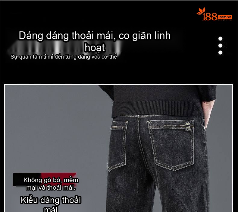 Quần Dài Nam Ống Đứng Lưng Cao Co Giãn Thoải Mái Kiểu Trung Niên Màu Xám Đen, Xanh Dương chi tiết 8