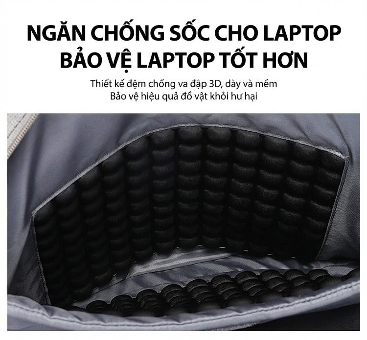 Túi Đeo Chéo Vải Oxford Đa Năng Dáng Hộp Chữ Nhật Công Sở Màu Xám, Đen chi tiết 10