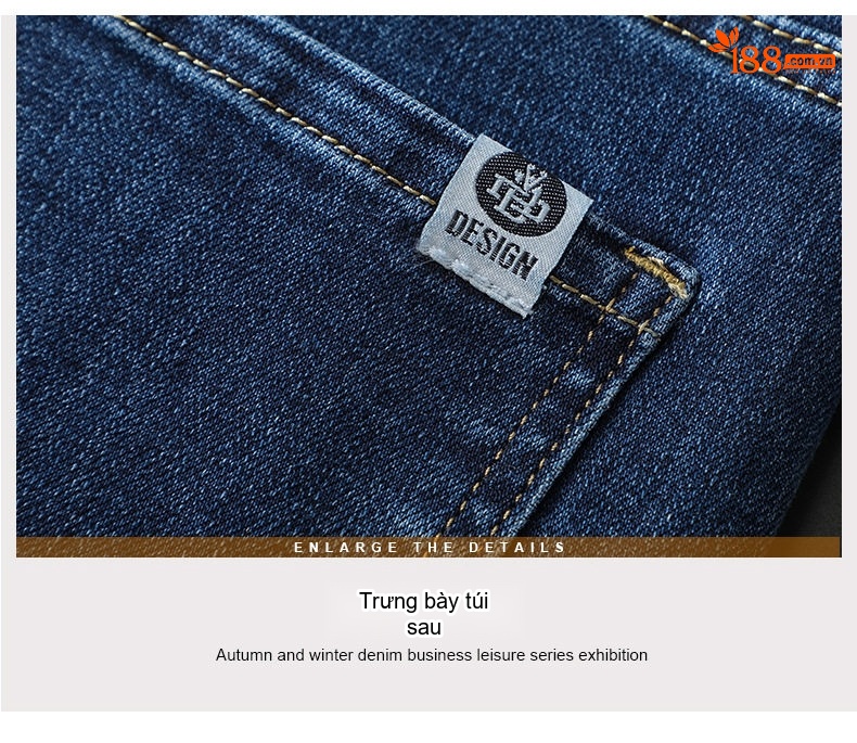 Quần Jean Nam Ống Đứng Co Giãn Ôm Dáng Phong Cách Casual Màu Xanh Đậm, Đen chi tiết 18