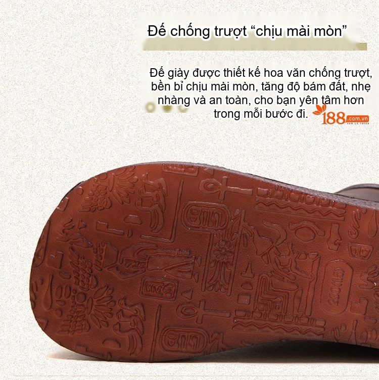 Boot Nữ Da Bò Đế Xuồng Retro Chiều Cao Đế Khoảng 4cm Màu Nâu, Đen chi tiết 6