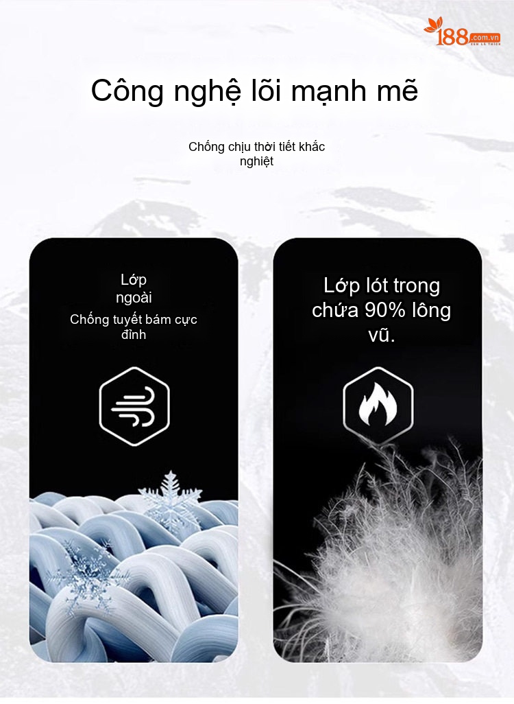 Áo Khoác Phao Lông Vũ Nam Trung Niên Cổ Bẻ Tháo Rời Màu Xanh Navy chi tiết 3