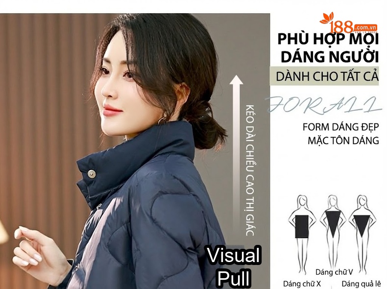 Áo Khoác Phao Nữ Lông Vũ Dáng Ngắn Thời Trang Thu Đông Màu Xanh Navy, Đen chi tiết 12