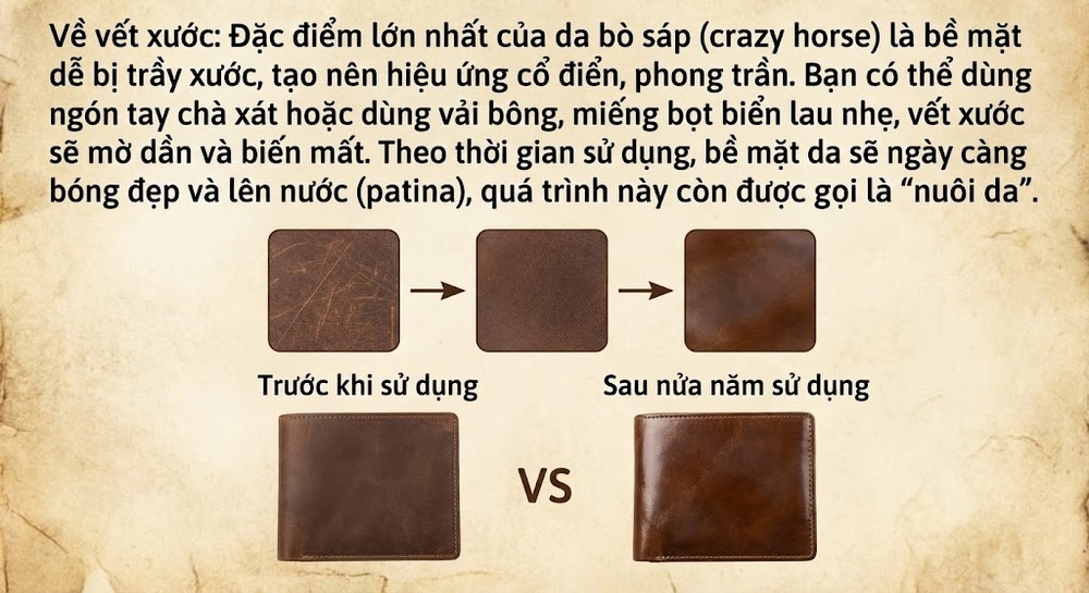 Túi Đeo Chéo Ngực Nam Da Bò Thiết Kế Vintage, Biker, Da Thật Màu Nâu chi tiết 34