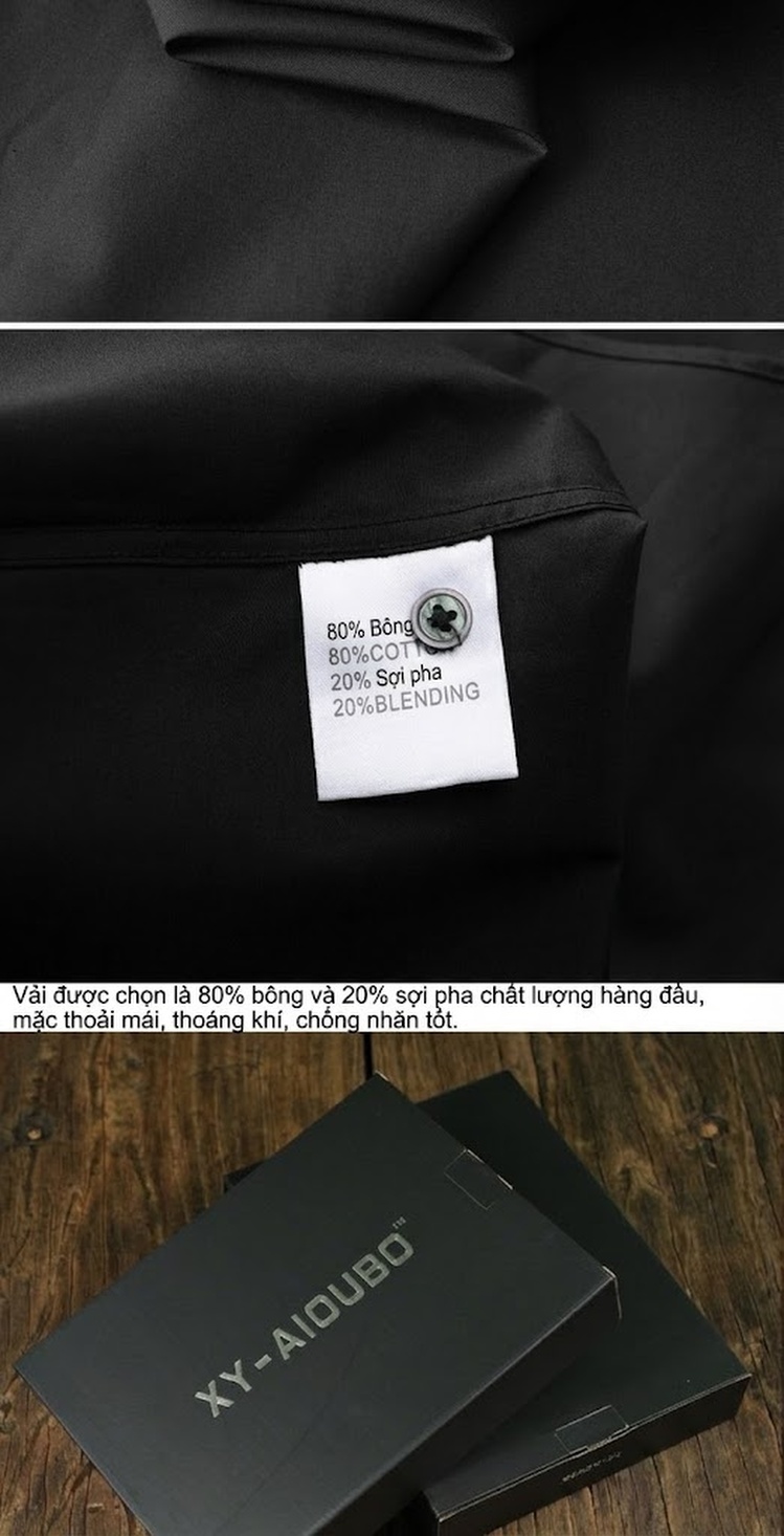 Áo Sơ Mi Nam Tay Dài Cotton In Hoa Văn Phong Cách Trung Quốc Màu Trắng, Đen chi tiết 10