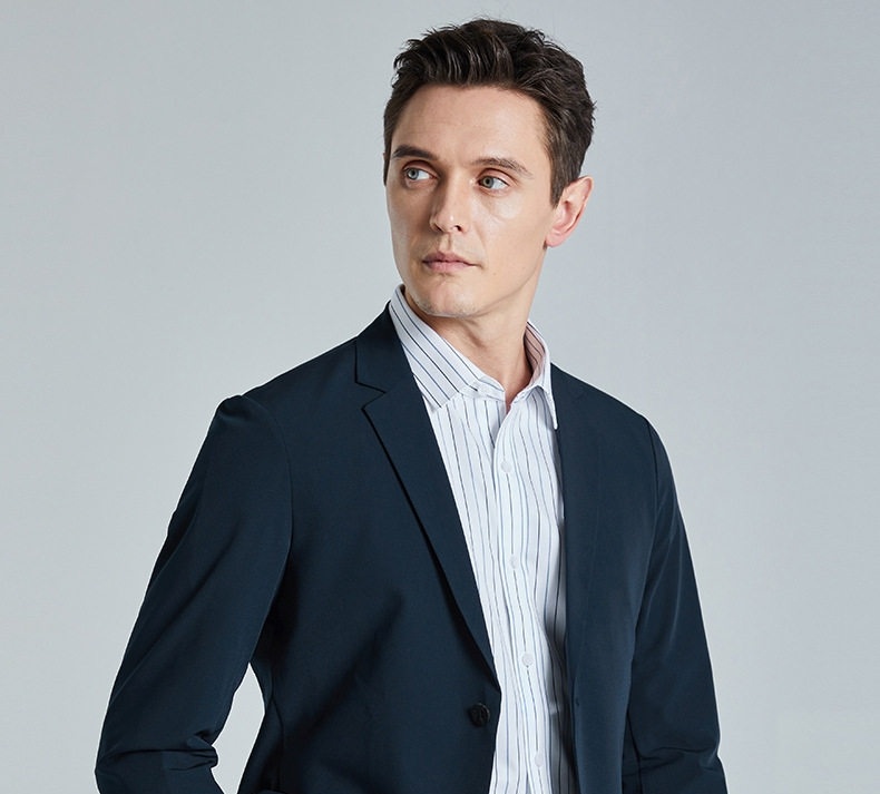Áo Blazer Nam Mỏng Nhẹ Phong Cách Hàn Quốc Màu Xám, Xanh Navy chi tiết 1