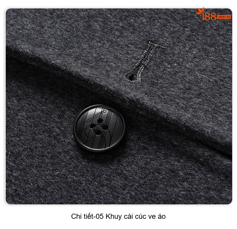 Áo Vest Nam Hai Lớp Lông Cừu Thủ Công Màu Xám, Đen chi tiết 24