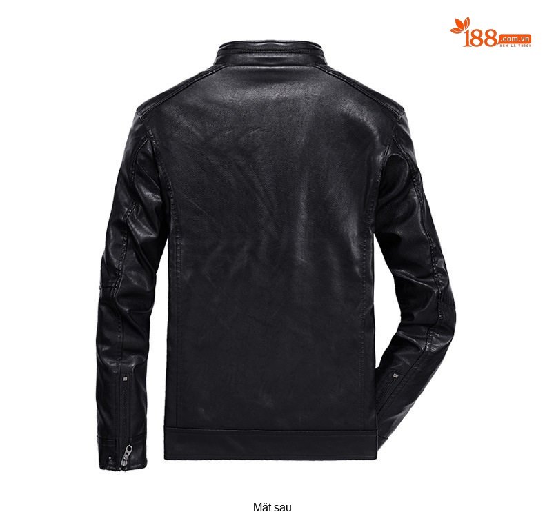 Áo Khoác Da PU Nam Lót Lông Thu Đông Dáng Motor Phong Cách Thời Trang Màu Nâu, Đen, Xanh Navy, Xanh Rêu... chi tiết 7