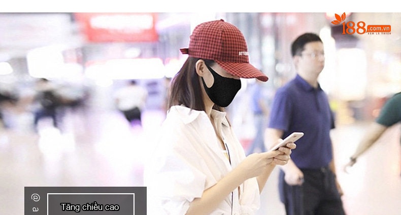 Giày Thể Thao Nữ Lưới Thoáng Khí Đế Dày Phong Cách Pháp Chiều Cao Đế Khoảng 5cm Màu Trắng, Đen, Hồng chi tiết 1
