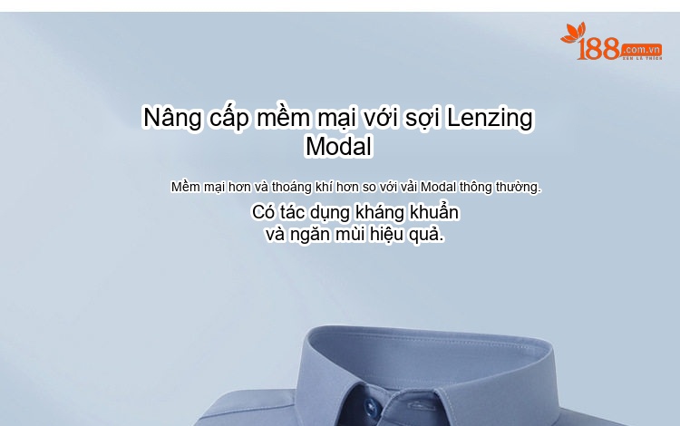 Áo Sơ Mi Ngắn Tay Modal Co Giãn Thoáng Khí Màu Trắng, Xanh Dương, Xám, Hồng... chi tiết 8