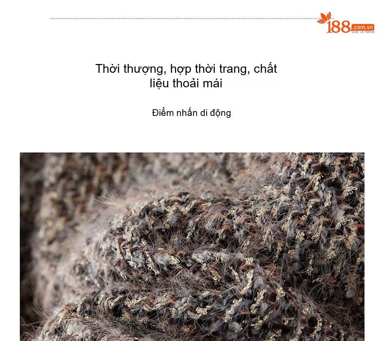 Set Áo Khoác Lông Và Chân Váy Ngắn Phong Cách Tiểu Thư Thanh Lịch Màu Nâu chi tiết 16