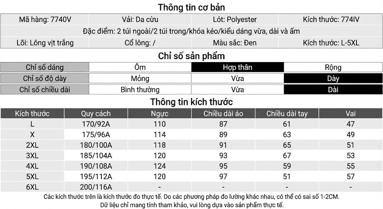 Áo Khoác Phao Nam Da Cừu Dáng Dài Vừa Có Mũ Trùm Đầu Giữ Ấm Màu Đen chi tiết 4