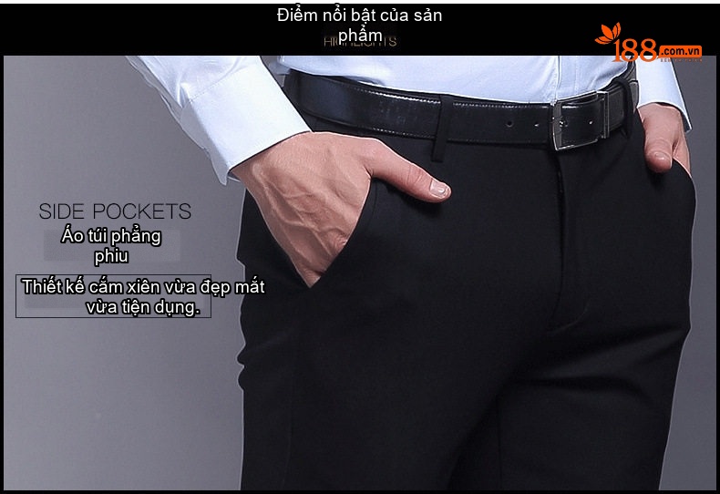 Quần Âu Nam Dáng Ôm Lót Lông Dày Dặn Phong Cách Hàn Quốc Màu Đen, Xanh Navy chi tiết 4