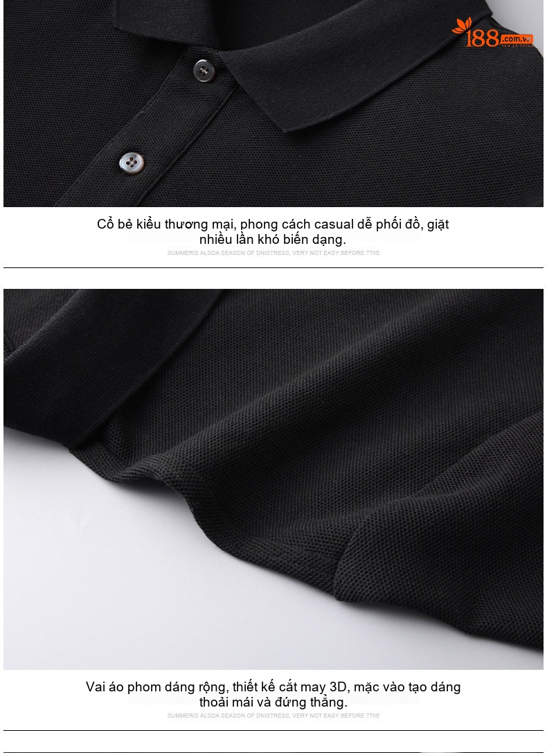 Áo Thun Polo Nam Cotton Tay Ngắn Form Rộng Cổ Bẻ Màu Xám, Nâu, Đen, Xanh Navy... chi tiết 20