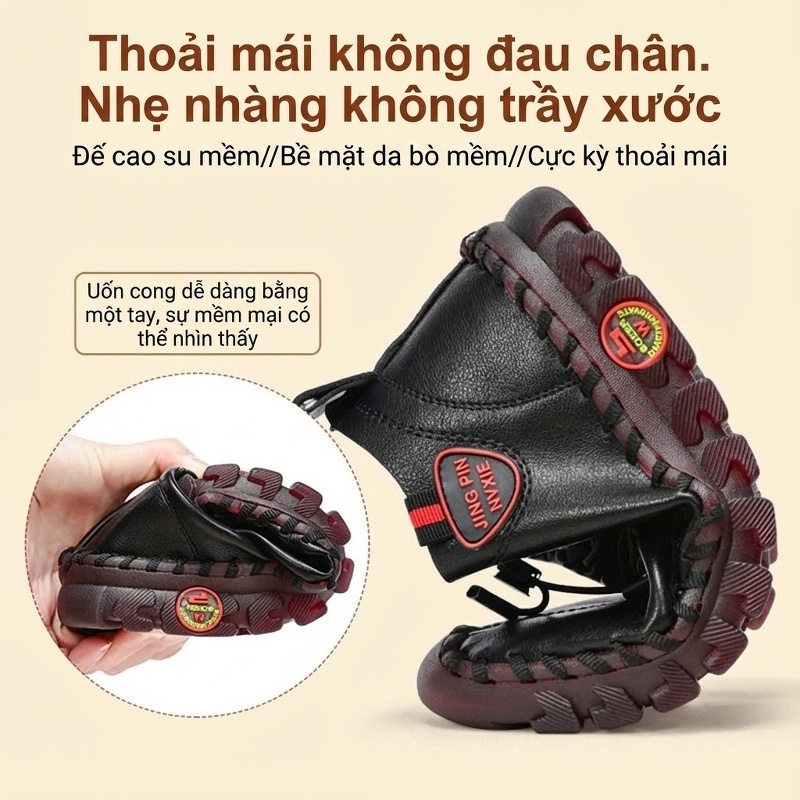 Giày Búp Bê Mềm Nữ Đế Bằng Chiều Cao Đế Khoảng 2cm Màu Đỏ, Đen, Nâu, Trắng Kem... chi tiết 17