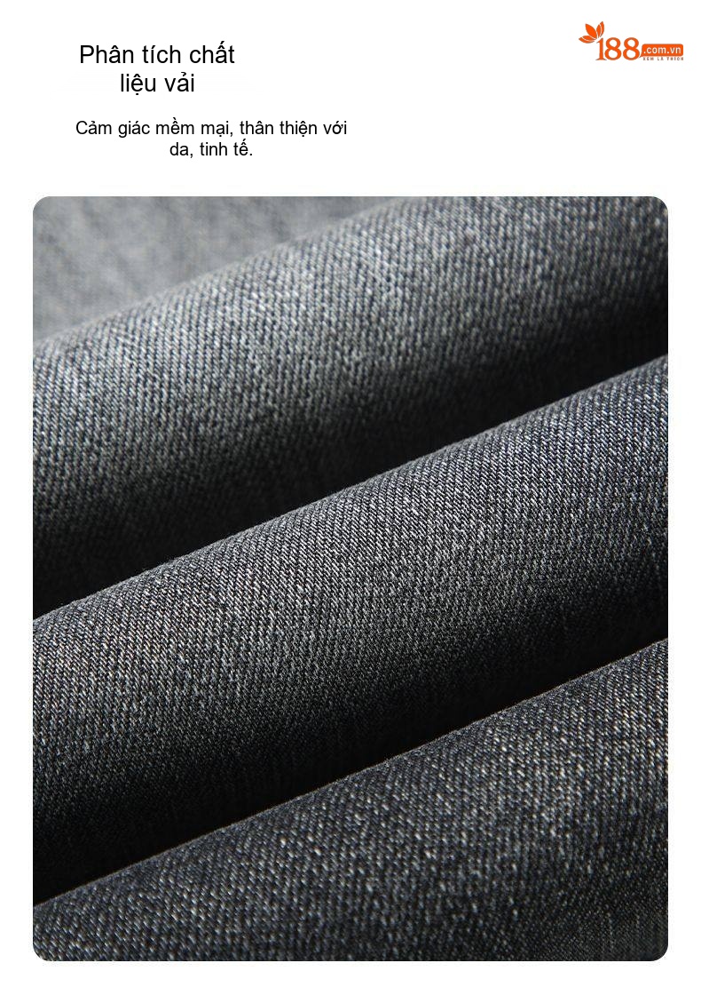 Quần Jeans Nam Ống Đứng Co Giãn Thoải Mái Màu Đen, Xám chi tiết 7