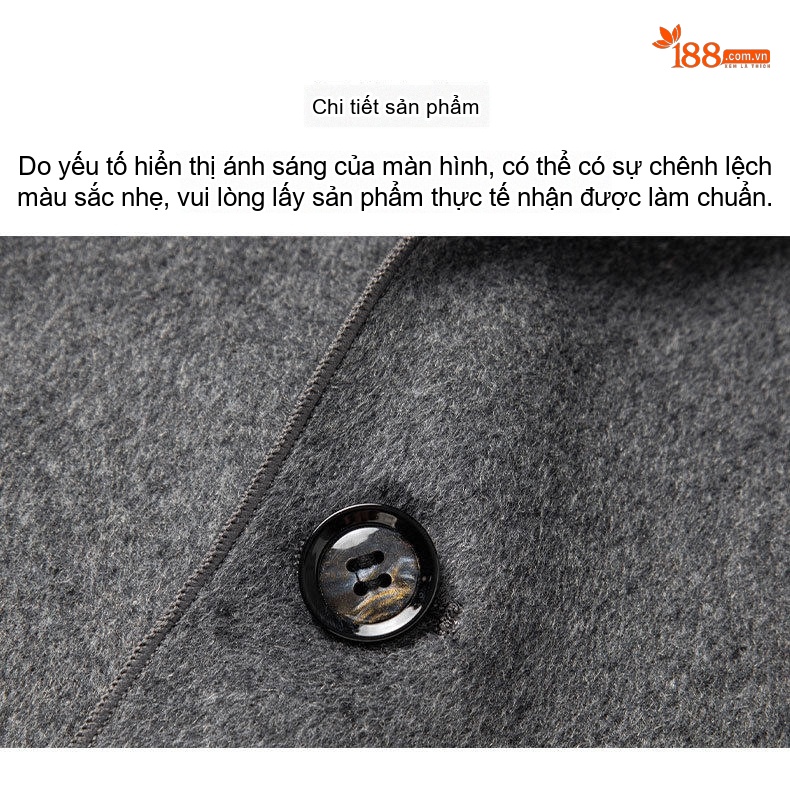 Áo Vest Nam Hai Khuy Một Hàng Khuy Vải Nỉ Lông Cừu Màu Đen, Xám, Nâu chi tiết 17