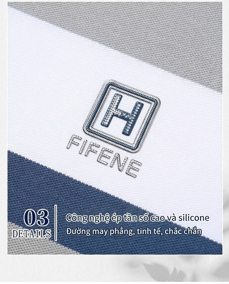 Áo Polo Nam Cotton Họa Tiết Sọc Ngang Tay Ngắn Không Nhăn Màu Xám, Xanh, Nâu, Trắng... chi tiết 8