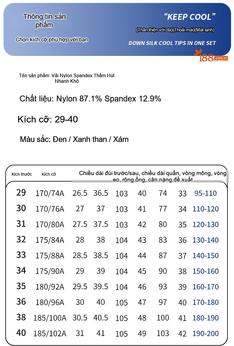 Quần Tây Nam Dáng Suông Ống Đứng Co Giãn Thoáng Mát Màu Đen, Xám, Xanh Navy chi tiết 11