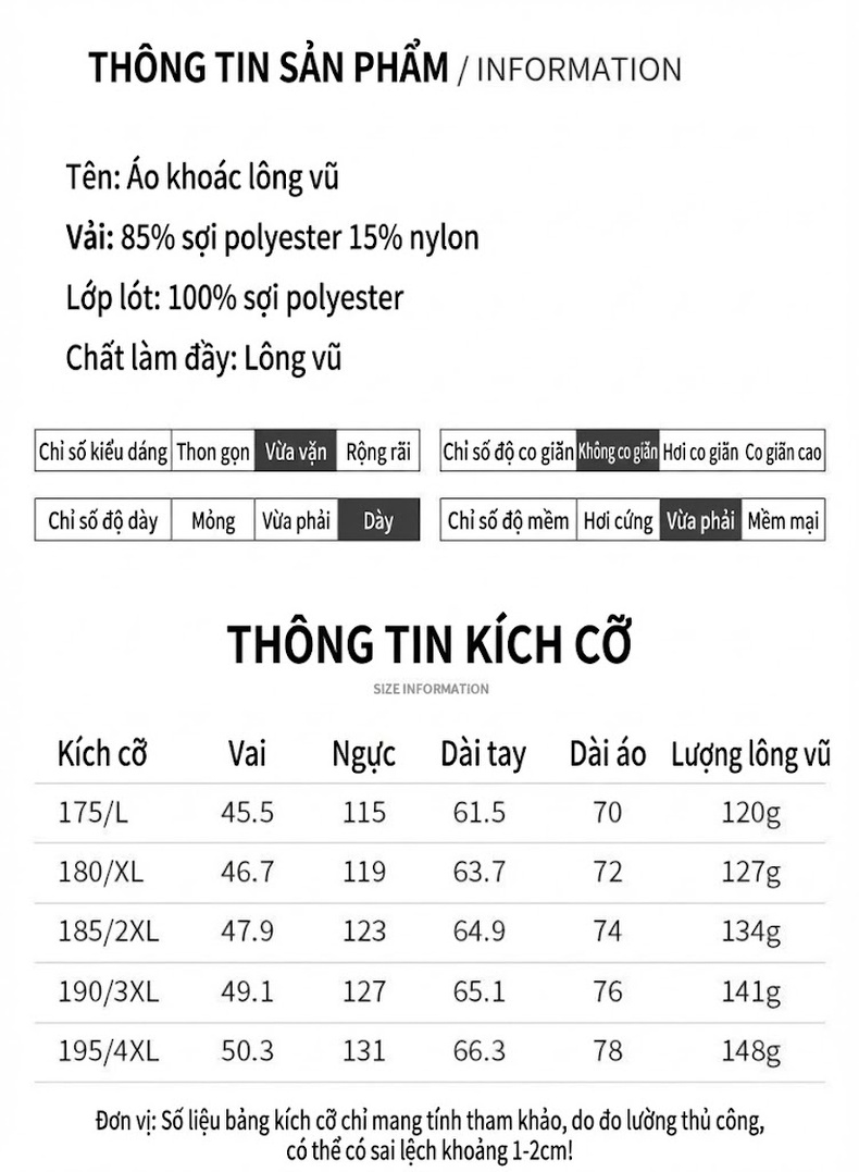 Áo Khoác Phao Nam Dày Dặn 3 Trong 1 Có Mũ Trùm Đầu Chống Gió Giữ Ấm Màu Đen chi tiết 19