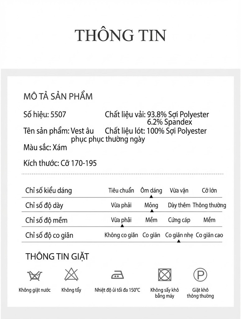Áo Vest Nam Phong Cách Hàn Quốc Mỏng Nhẹ Thời Trang Màu Xám Xanh chi tiết 11