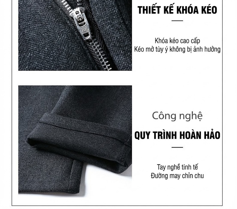 Quần Tây Nam Ống Đứng Dáng Ôm Thời Trang Công Sở Màu Đen, Xám chi tiết 7