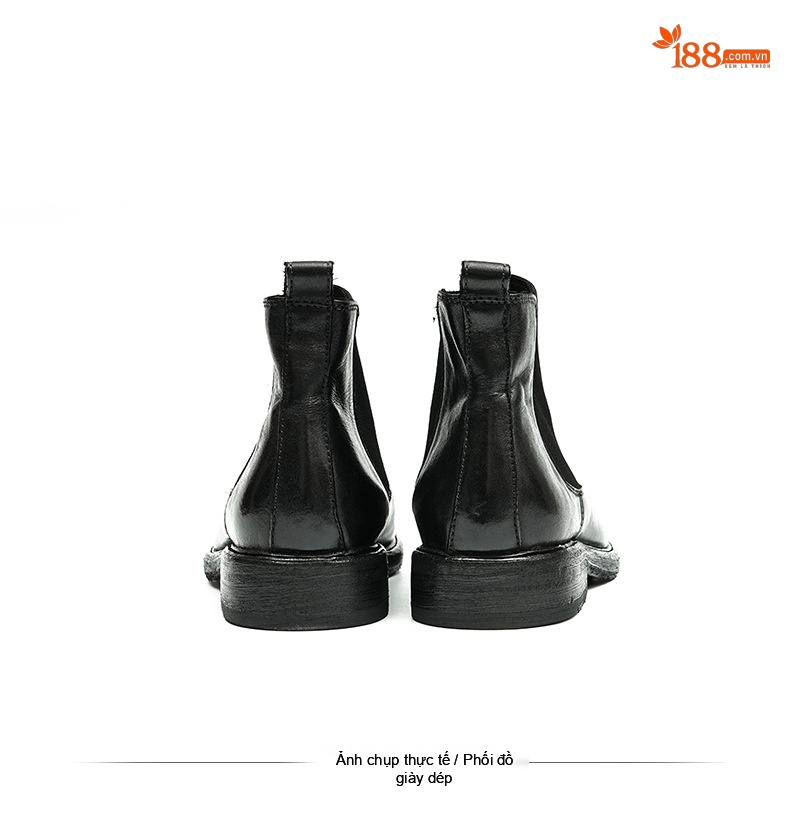 Boot Chelsea Nam Da Mờ Cao Cổ Chiều Cao Đế Khoảng 3cm Màu Đen, Nâu chi tiết 13