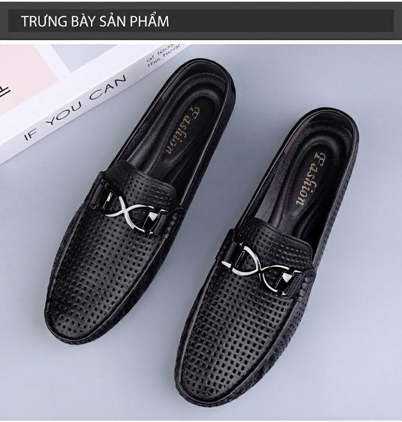 Giày Lười Nam Da Mềm Thoáng Khí Chiều Cao Đế Khoảng 2cm Màu Trắng, Vàng, Đen chi tiết 8