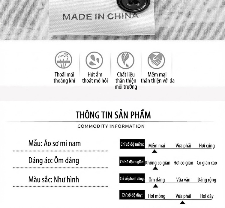 Áo Sơ Mi Nam Tay Dài Họa Tiết Kỹ Thuật Số Phong Cách Âu Mỹ Màu Đen, Trắng chi tiết 4