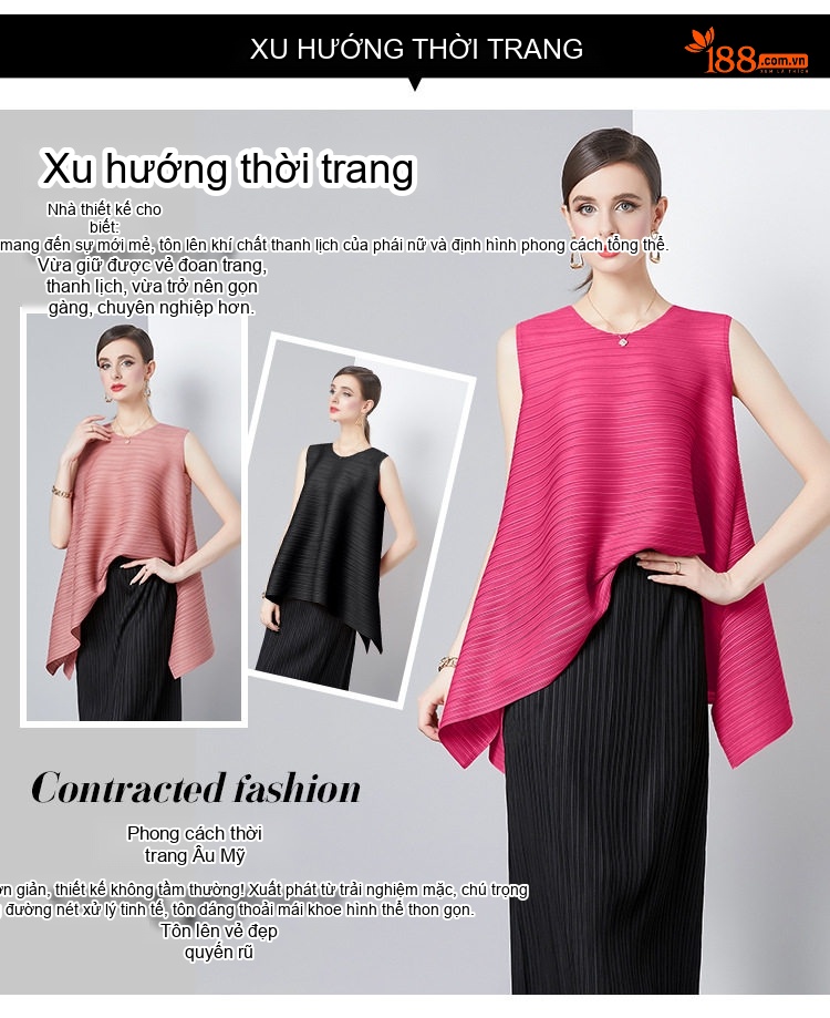 Set Áo Thun Ba Lỗ Chữ A Dáng Rộng và Chân Váy Bó Hông Nữ chi tiết 4