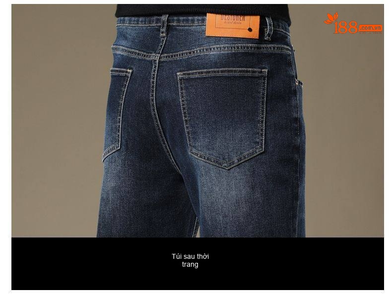 Quần Jean Nam Ống Đứng Ôm Vừa Vặn Phong Cách Âu Mỹ Màu Xanh Denim chi tiết 36