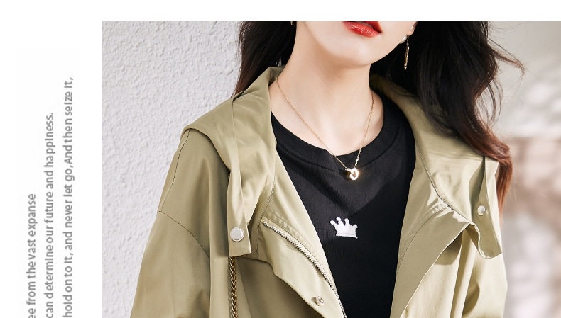 Áo Khoác Lửng Nữ Thiết Kế Thời Trang Dáng Ôm Có Mũ Trùm Đầu Màu Be chi tiết 12