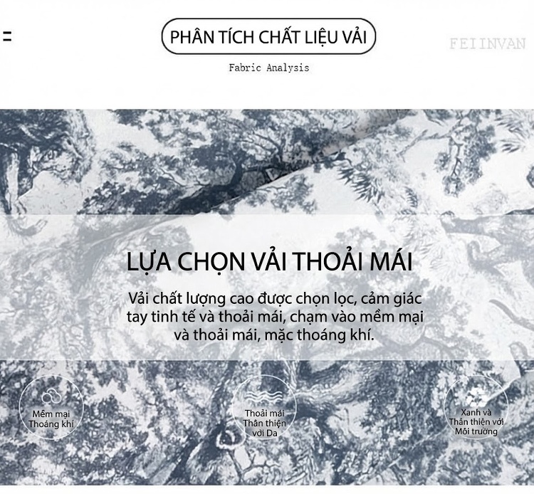 Váy liền thân Nữ Cổ Trụ Tay Ngắn In Họa Tiết Hoa Văn Lớn Dáng Xòe chi tiết 2