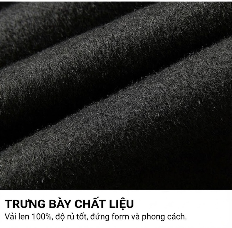 Áo Khoác Nam 100% Len Lông Cừu Dáng Ngắn Cổ Bẻ Màu Xám, Nâu chi tiết 21
