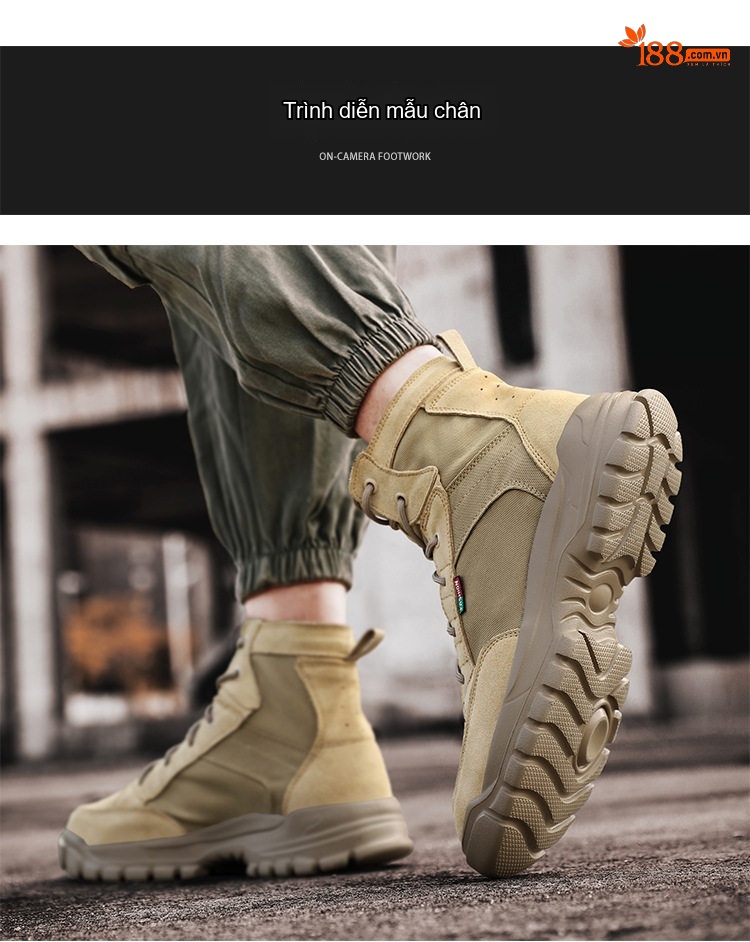 Giày Boot Martin Nam Cao Cổ Vải Canvas Đế Cao 4cm chi tiết 9