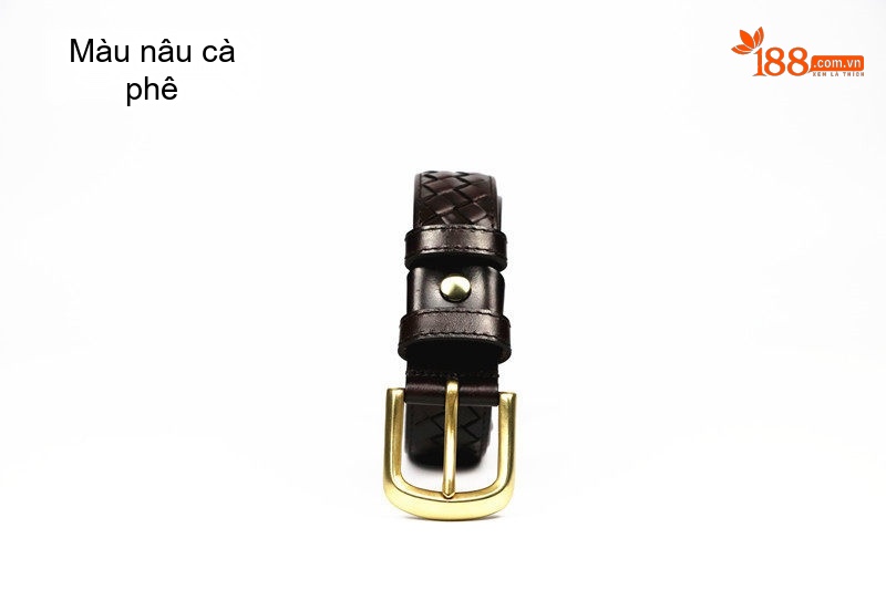 Thắt Lưng Nam Da Bò Đầu Khóa Kim Dệt Thủ Công Phong Cách Retro Màu Đen, Nâu, Đỏ chi tiết 11