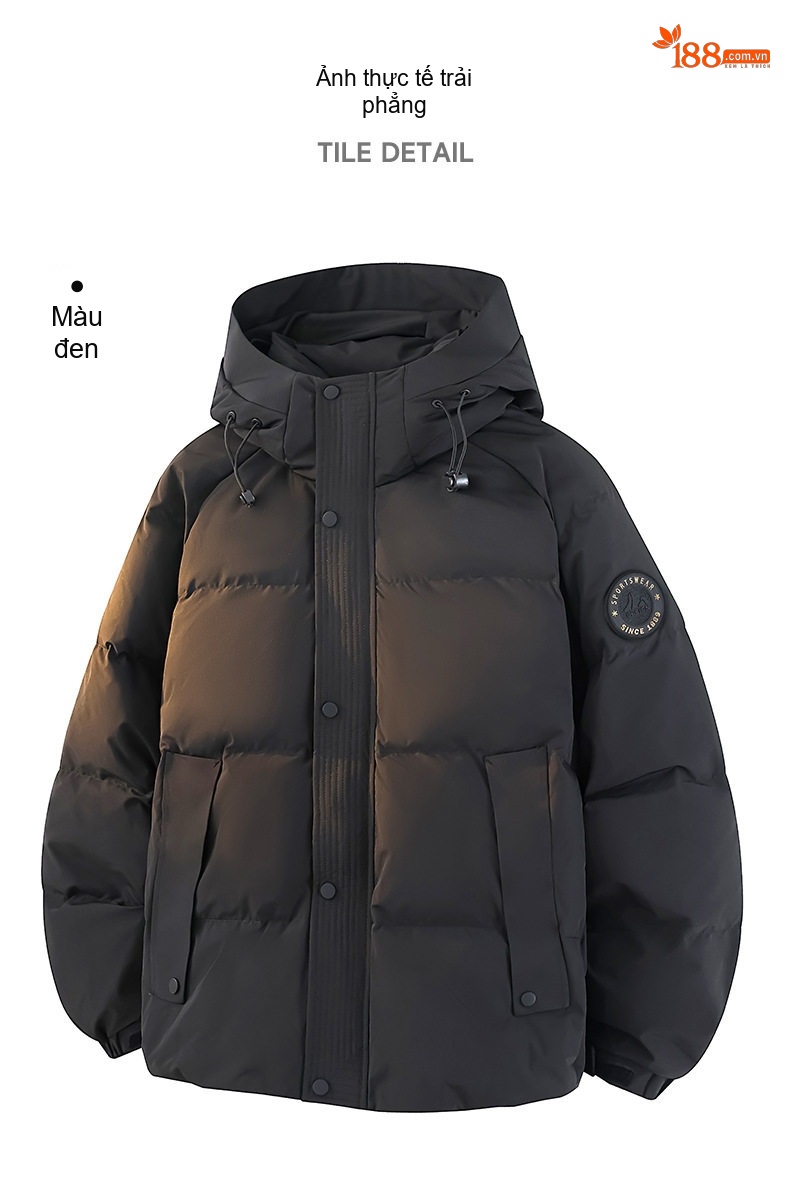 Áo Phao Nam/Nữ 90% Lông Nhung Áo Khoác Parka Dáng Rộng Có Mũ Trùm Đầu Màu Trắng Kem, Đen, Vàng, Nâu chi tiết 12