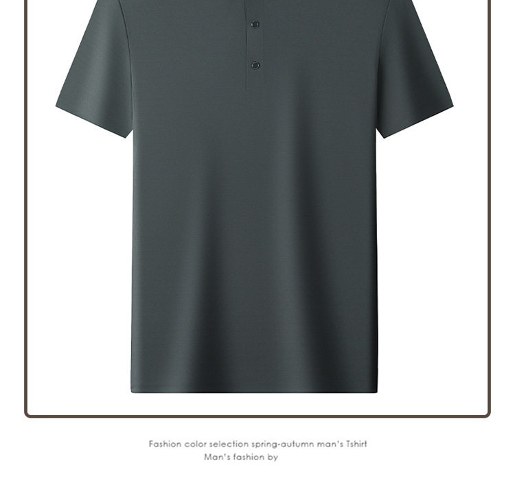 Áo Polo Nam Tay Ngắn Lụa Tằm Mùa Hè Form Rộng Màu Xanh Dương, Xanh Navy, Đỏ Rượu, Xám... chi tiết 35
