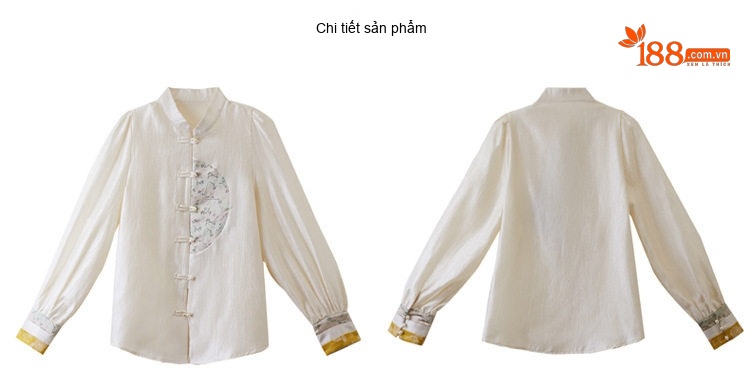 Áo Sơ Mi Nữ Cổ Tàu Thêu Hoa Phong Cách Trung Hoa chi tiết 23