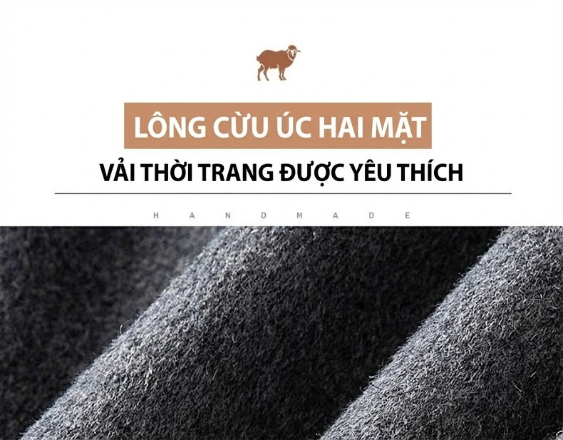 Áo Khoác Dạ Nam Hai Mặt Áo Vest Ngắn Màu Trơn chi tiết 4