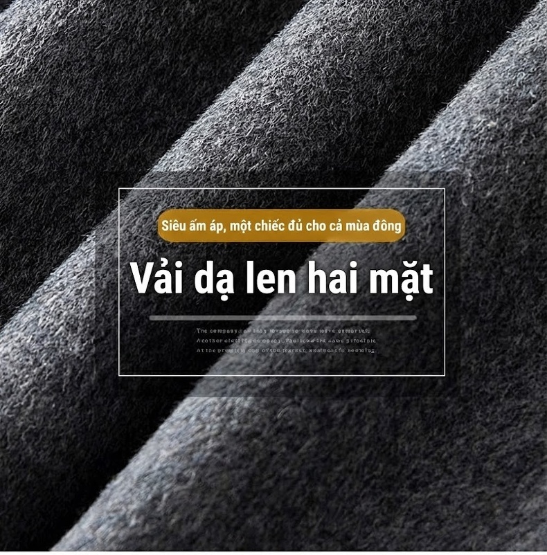 Áo Khoác Dạ Nam Hai Mặt Áo Vest Ngắn Màu Trơn chi tiết 5